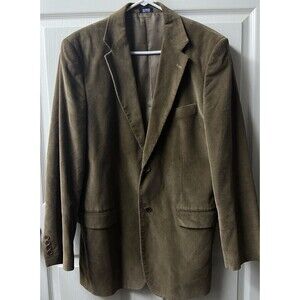 Meeting Street Blazer Corduroy Jacket Men's Size 44L Brown Two Button